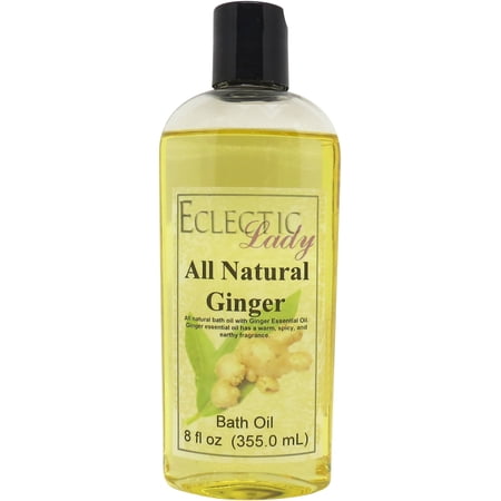 Ginger Bath Oil - Scented Body Oil - Relaxing & Moisturizing Bathing Oil - Fragrance Body Oil For Dry & Rough Sensitive Skin - 8 oz