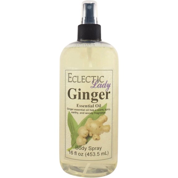 Ginger Body Spray, Eclectic Lady, Hydrating Mist, Unisex (Double Strength), 16 oz