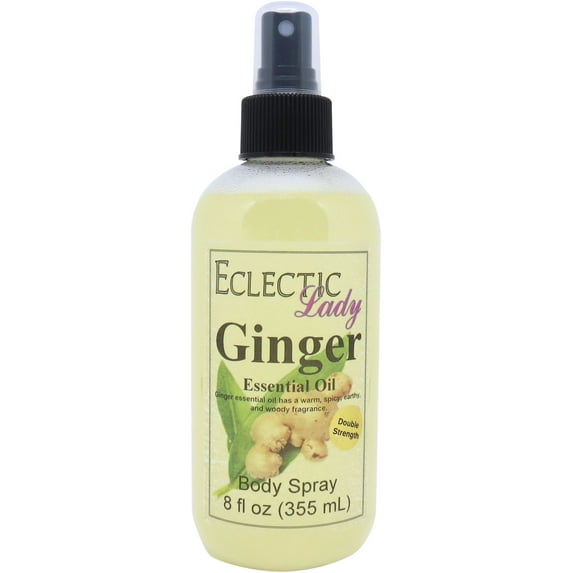 Ginger Body Spray, Eclectic Lady, Hydrating Mist, Unisex (Double Strength), 8 oz