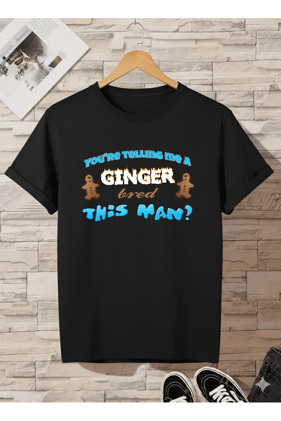 Ginger Bred This Man Playful Dad Joke Humor Unisex T-Shirt V10477, up to size 5XL
