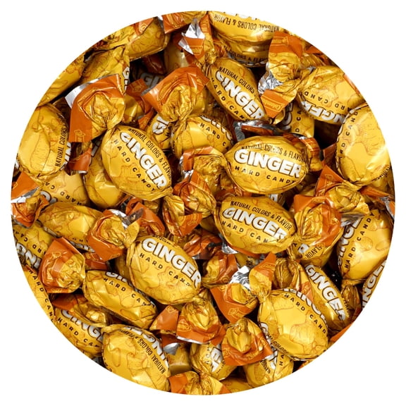 Ginger Candy, 2 Pound Bulk Candy (Approx. 180 pcs.), Hard Ginger Candy For Nausea Relief And Digestion, Individually Wrapped Candies