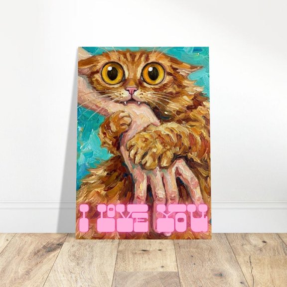 Ginger Cat Wall Art Print, Unframed Paper Poster 8x10in