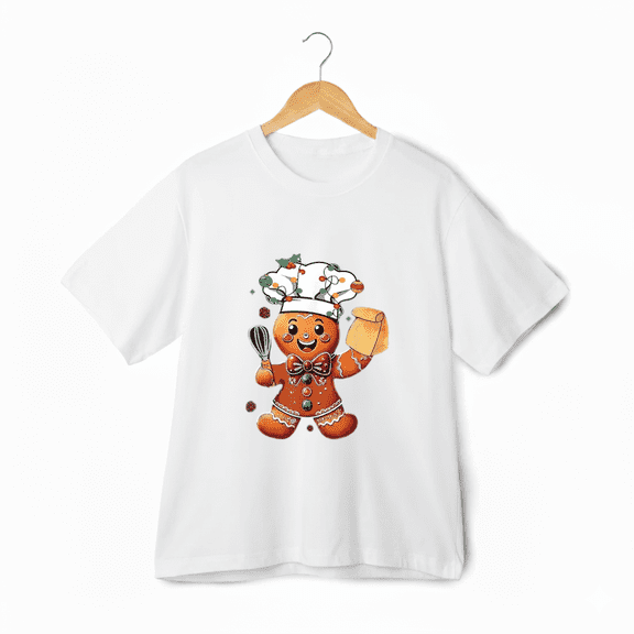 Ginger Chef Cookie Maker Cute Holiday Baking Festive Humor Unisex T-Shirt, up to size 5XL