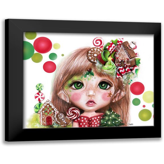 Ginger (Christmas) - MunchkinZ Elf 14x12 Black Modern Framed Museum Art Print Titled - Sheena Pike Art And Illustration