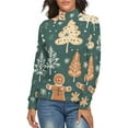 thumbnail image 1 of Ginger Christmas Tree Women's Turtleneck Sweater Long Sleeve Ribbed Fitted Turtle Neck Casual Fall Winter Collection Top L, 1 of 4
