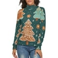 thumbnail image 1 of Ginger Christmas Tree Women's Turtleneck Sweater Long Sleeve Ribbed Fitted Turtle Neck Casual Fall Winter Collection Top S, 1 of 4