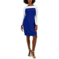 thumbnail image 1 of Ginger Colorblocked Midi Shift Dress White/Royal Blue M, 1 of 1
