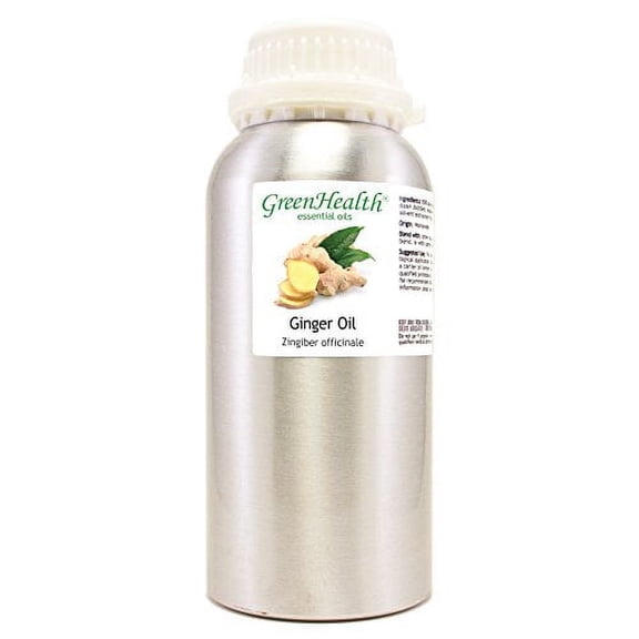 Ginger Essential Oil  16 fl oz (473 ml) Aluminum Bottle w/Plug Cap  100% Pure Essential Oil - GreenHealth