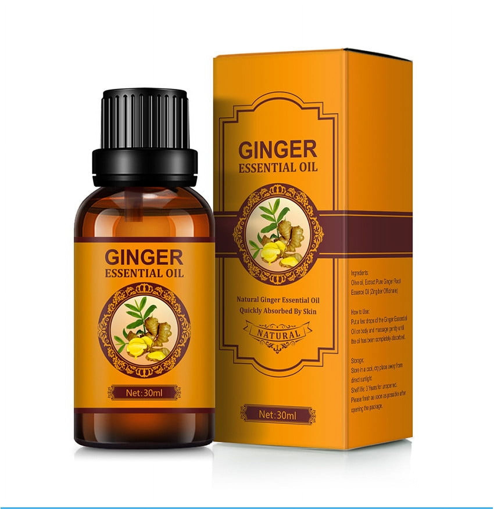 Ginger Essential Oil, Belly Drainage Ginger Oil, Lymphatic Drainage Ginger Oil, Plant Aroma Oil