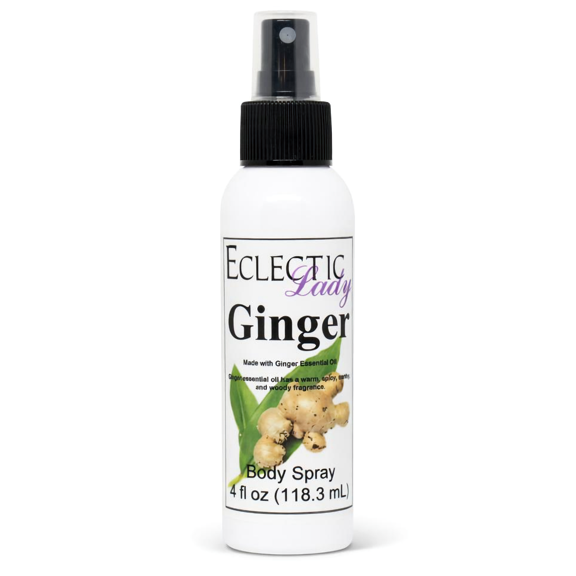 Ginger Body Spray, Eclectic Lady, Hydrating Mist, Unisex, 4 oz