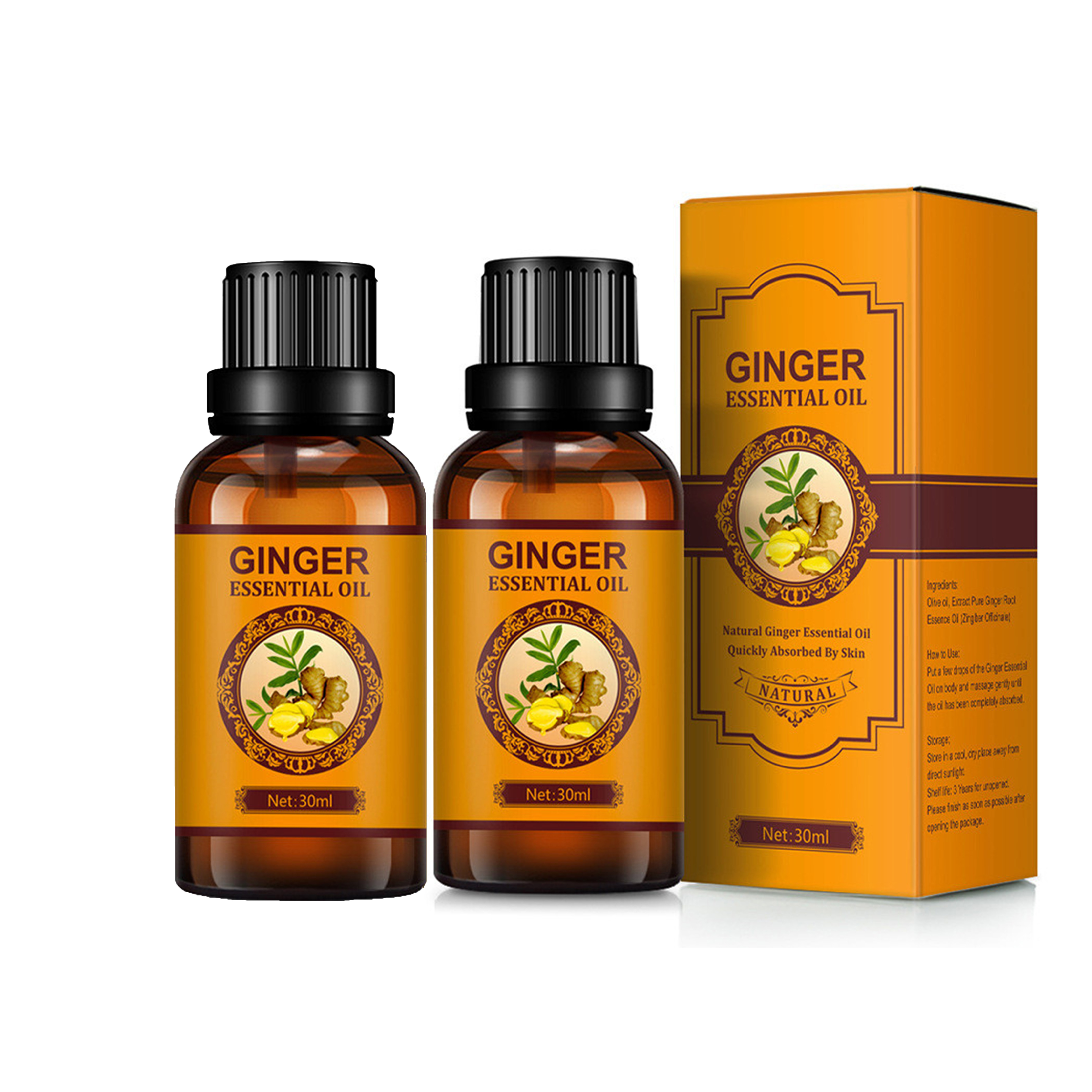 Ginger Essential Oil Plant Aroma Oil, Slimming Tummy Ginger Oil, Belly Drainage Ginger Oil