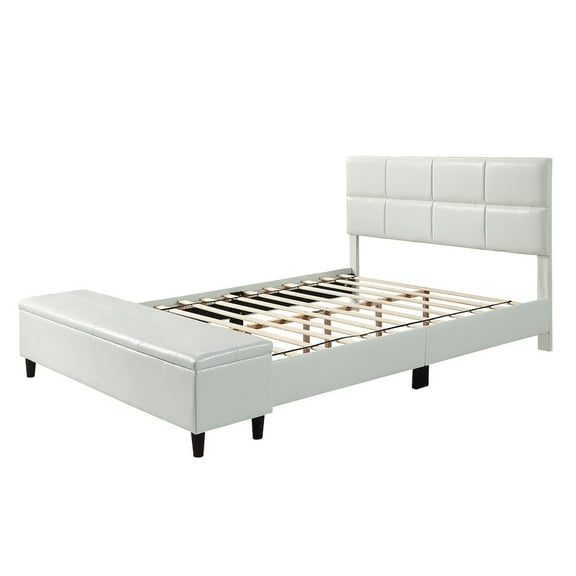 Furniture of America Aishlin Fabric Upholstered Platform Bed with Storage Bench