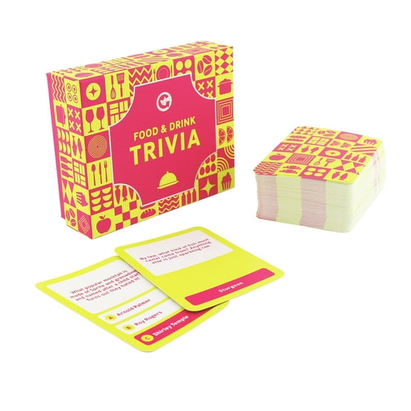 Ginger Fox Games Food MMF7& Drink Trivia Card Get Ready for The Ultimate Foodie Face-Off and Test Your Culinary Knowledge with Our Gastronomic Quiz | Great for Parties | 2+ Players | Ages 14+