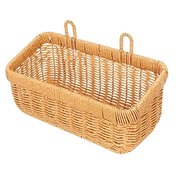Ginger Garlic Storage Basket Pantry Sundries Organizer Sundries Storage Bin Wall Mount Basket Wicker Garlic Basket-A