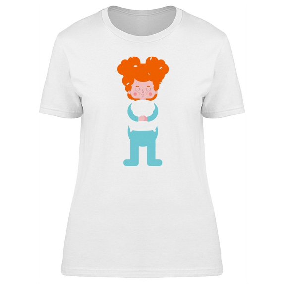 Ginger Girl With Pillow T-Shirt Women -Image by Shutterstock, Female Small