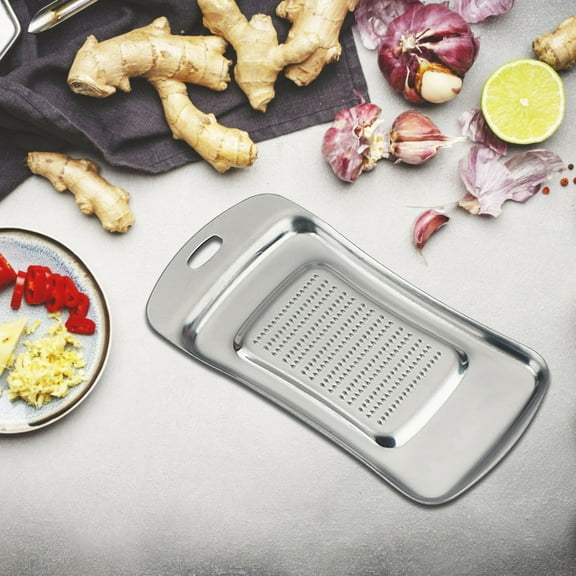Ginger Grater Garlic Grinder - Stainless Steel Kitchen Gadget, Mirror Polished Fine Holes, Rust-Resistant Design, Versatile for Nutmeg Fruit Paste
