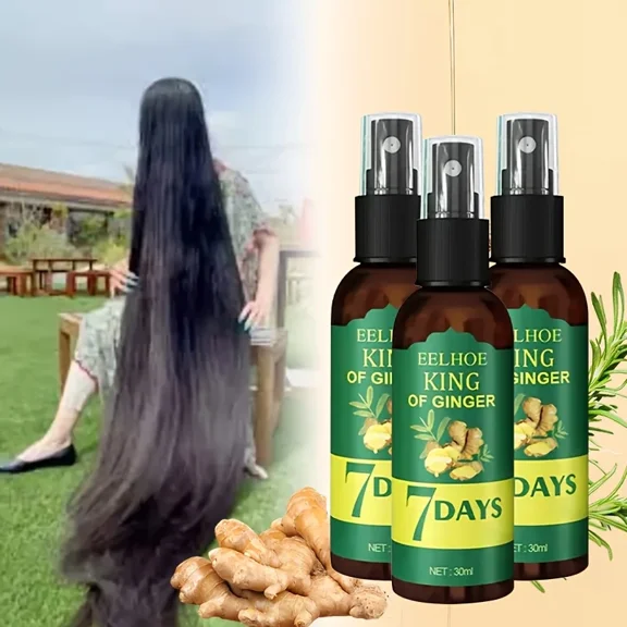 Ginger Hair Oil & Biotin Hair Serum, 7-Day Ginger Nourishing Scalp Massage for All Hair Types, Hydrating Hair Treatment, Perfect Valentine's Day & Mother's Day Gift for Women & Men