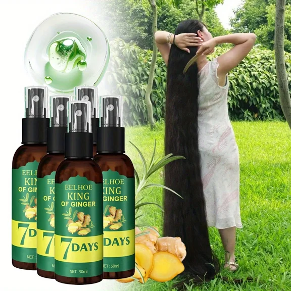 Ginger Hair Oil & Biotin Hair Serum, 7-Day Ginger Nourishing Scalp Massage for All Hair Types, Hydrating Hair Treatment, Perfect Valentine's Day & Mother's Day Gift for Women & Men