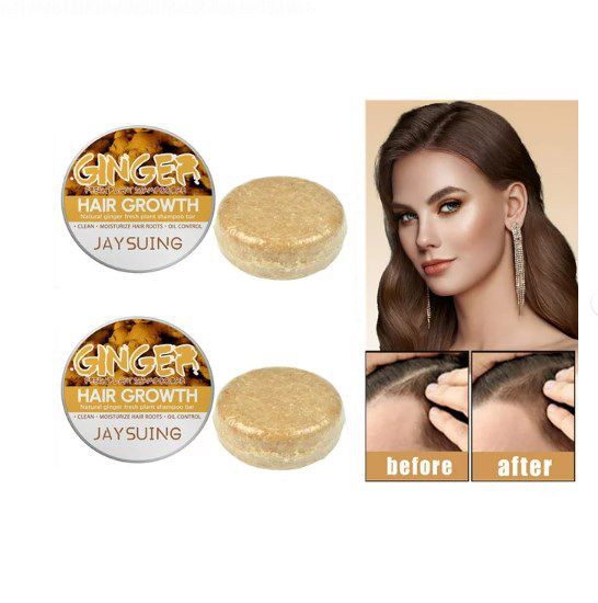 Ginger Hair Regrowth Shampoo Bar, Organic Solid Shampoo Bar AntiHair