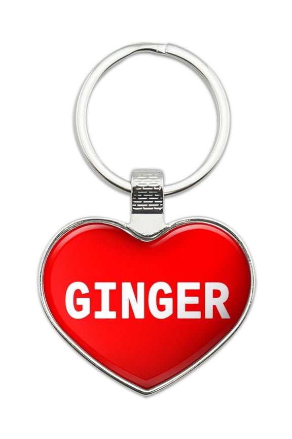 Ginger I Love Name Heart Metal Key Chain