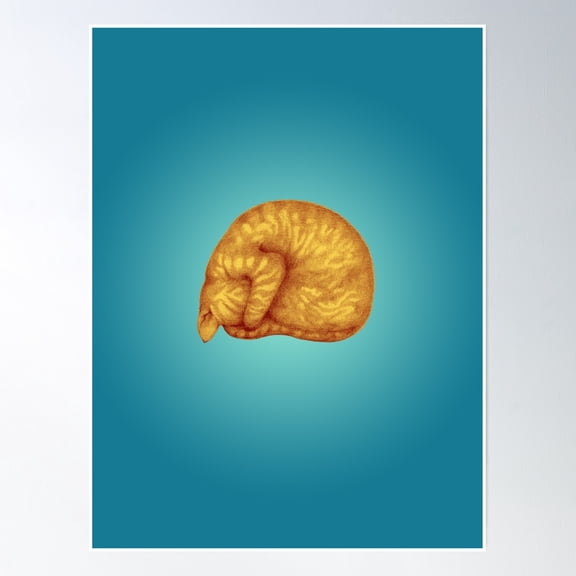 Ginger Introvert In Deep Teal Slumber Poster Wall Art, Modern Wall Decor, 8x12 UNFRAMED