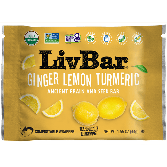 Ginger Lemon Turmeric Nutrition Bar  12 Pack