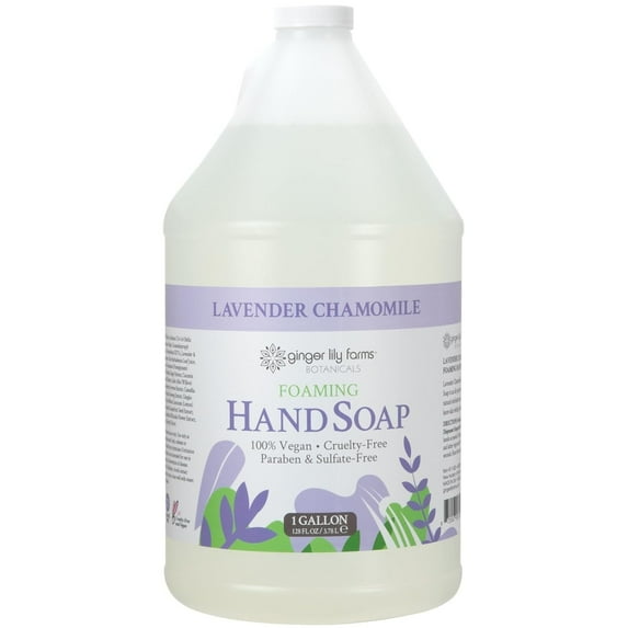 Ginger Lily Farms Botanicals All-Purpose Foaming Hand Soap Refill, 100% Vegan & Cruelty-Free, Lavender Chamomile Scent, 1 Gallon (128 Fl Oz)