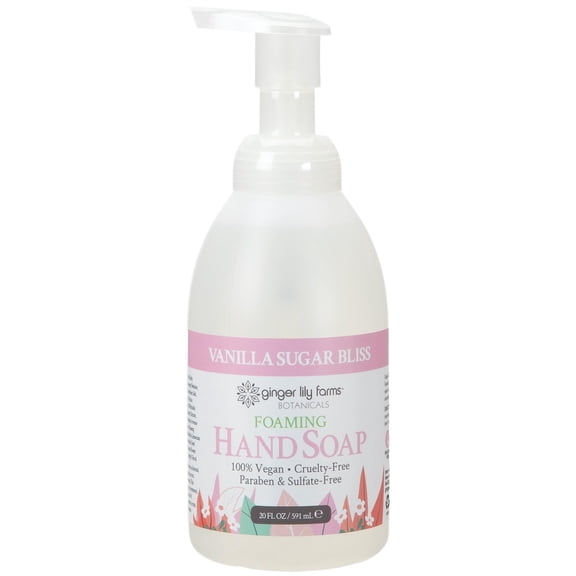 Ginger Lily Farms Botanicals All-Purpose Foaming Hand Soap Refill, 100% Vegan & Cruelty-Free, Vanilla Sugar Bliss Scent, 20 Fl Oz (Pack of 1)