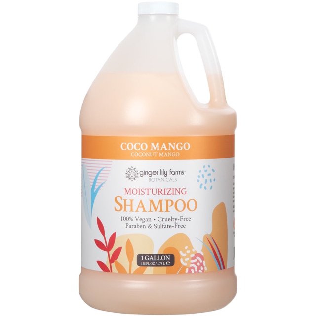 Ginger Lily Farms Botanicals Moisturizing Shampoo for All Hair Types, Coco Mango, 100 Vegan