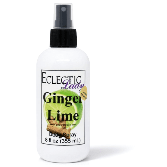 Ginger Lime Body Spray, Eclectic Lady, Hydrating Mist, Unisex (Double Strength), 8 oz