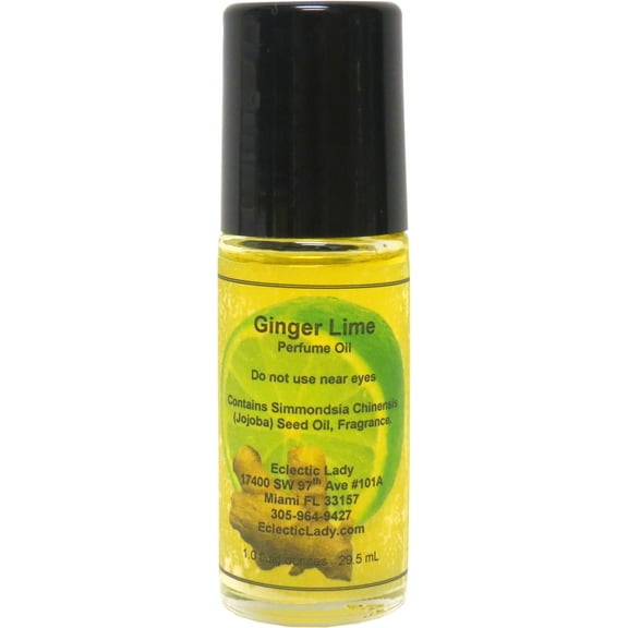 Ginger Lime Perfume Oil, 1.0 Oz Portable Roll-On Fragrance