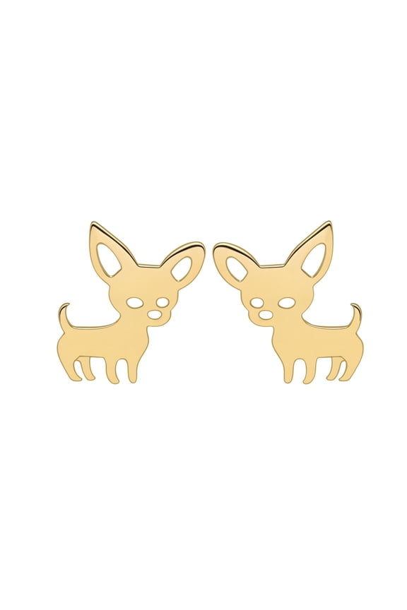 Ginger Lyne Chihuahua Dog Stud Earrings for Women Stainless Steel Puppy Pet Jewelry Gifts
