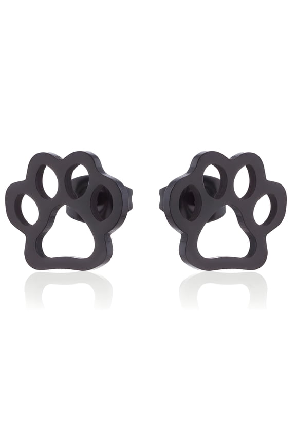 Ginger Lyne Paw Print Earrings for Women Pet Dog or Cat Lover Stainless Steel Stud