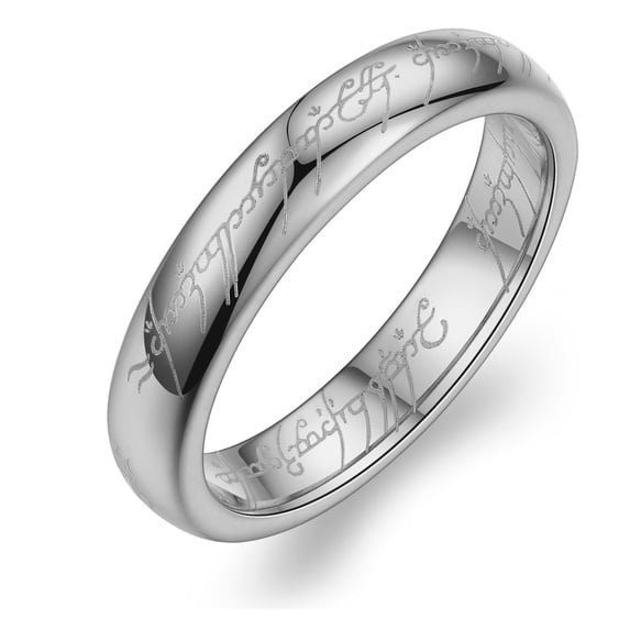 4mm Silver Tone Tungsten Carbide Wedding Band Ring Comfort Fit Size 13 Anniversary Gift for Women by Ginger Lyne