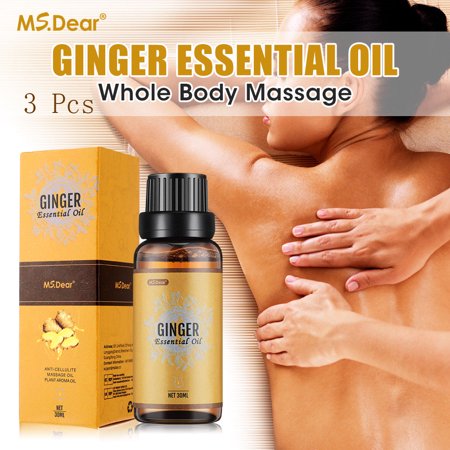 Ginger Massage Essential Oil for Lymphatic Drainage,Natural Drainage Ginger Oil,SPA Massage Oils, Repelling Cold and Relaxing Massage Oil 3Pcs