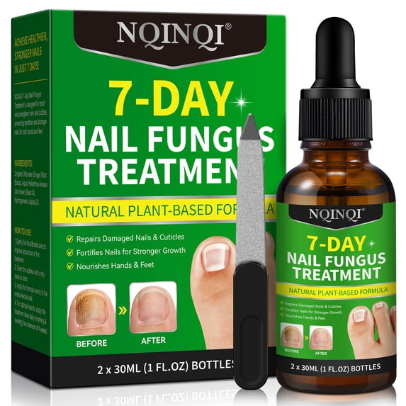 Ginger Nail Treatment, 7days Nail Growth Serum Solution, Ginger Cuticle Care Oil for Nails Strengthener - 2 x 30ML
