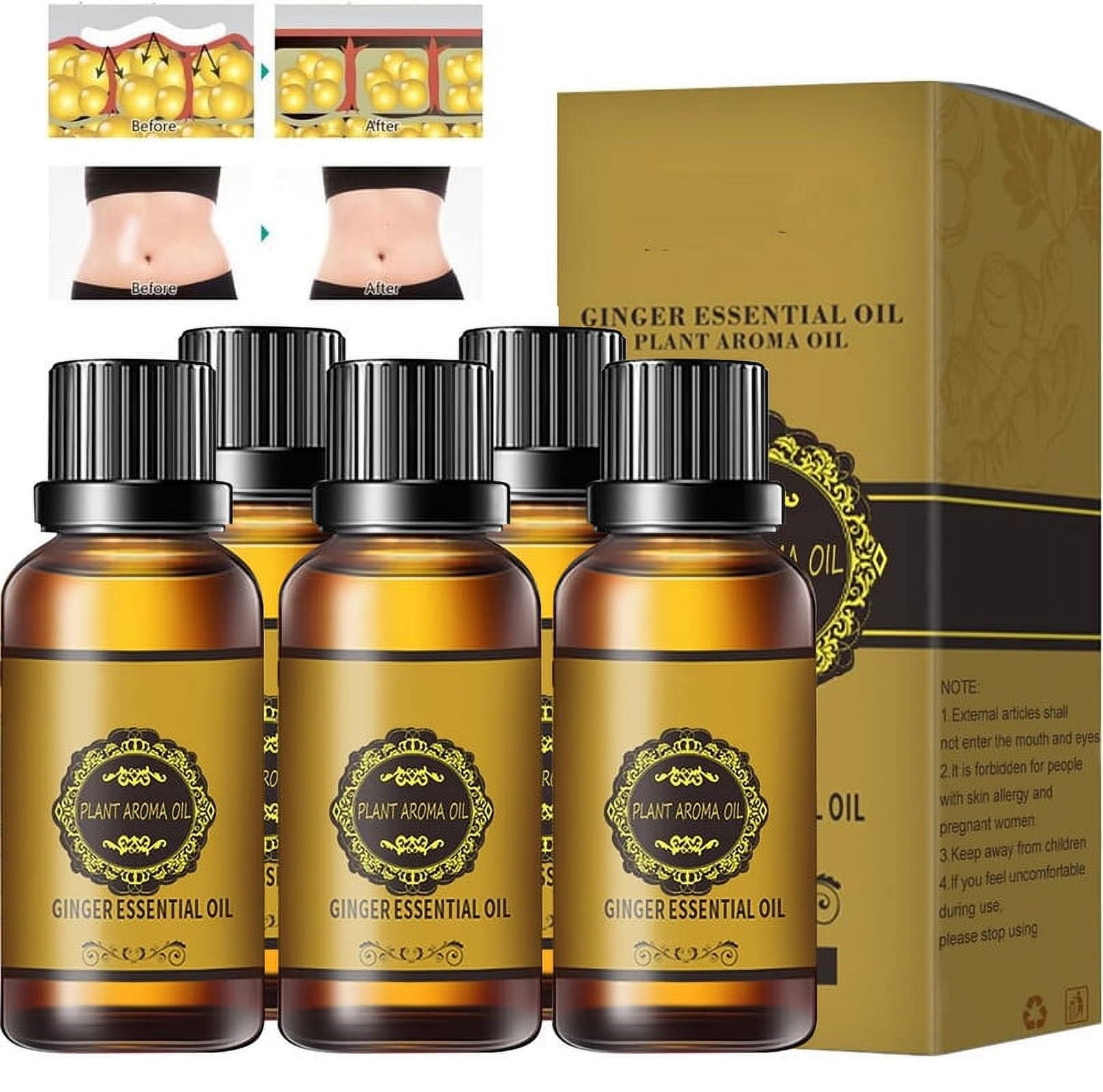 Ginger Oil for Weight Loss Belly Fat,Lymphatic Drainage Ginger Oil,Ginger Essential Oil,Ginger