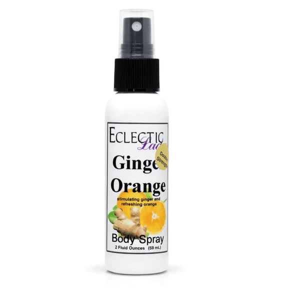 Ginger Orange Body Spray, Eclectic Lady, Hydrating Mist, Unisex (Double Strength), 2 oz