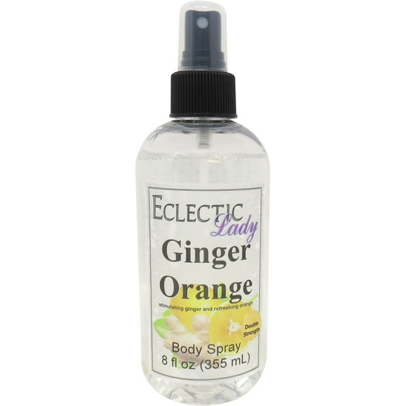 Ginger Orange Body Spray, Eclectic Lady, Hydrating Mist, Unisex (Double Strength), 8 oz