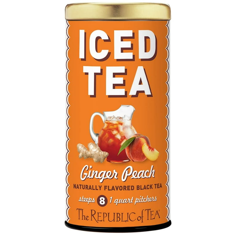 The Republic Of Tea Hibiscus Sangria Herbal Iced Tea - 40 Large Quart-Sized Pouches, Caffeine Free