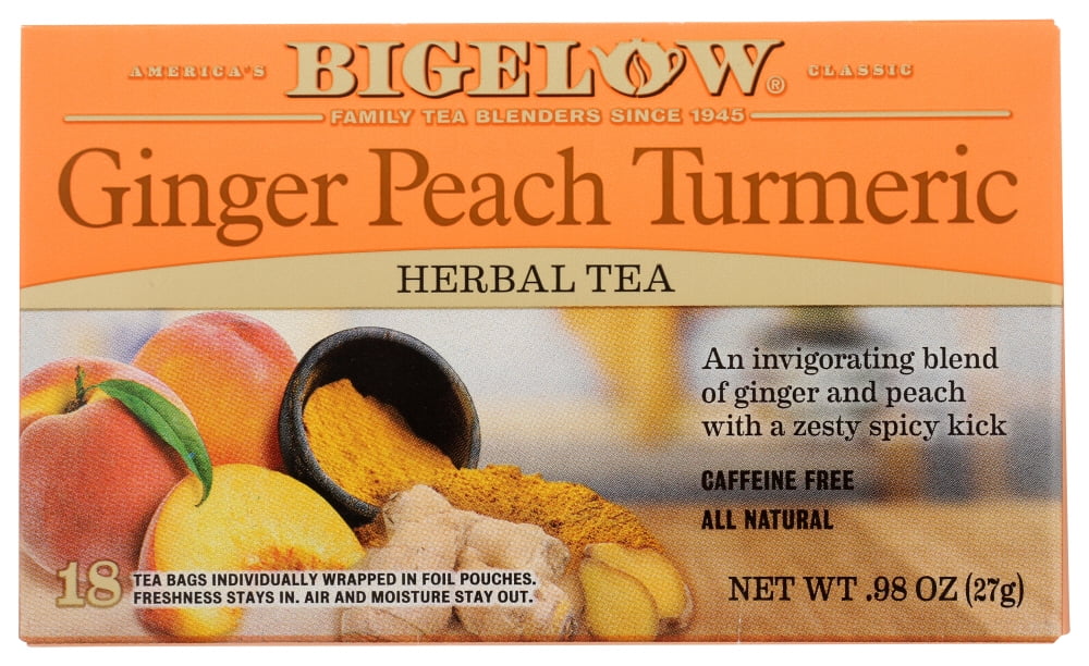 Ginger Peach Turmeric Herbal Tea, 0.98 oz, 1 Pack - Walmart