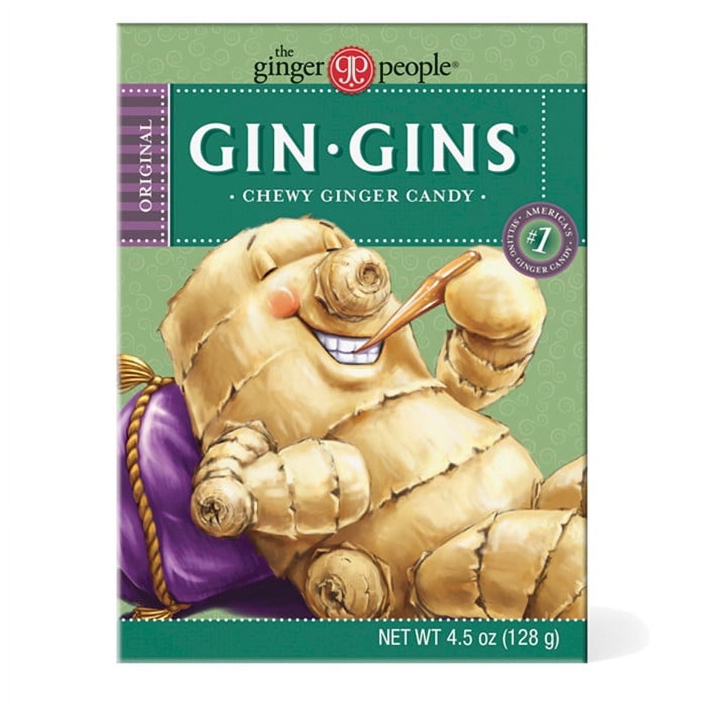 Ginger People Gin Gins Chewy Ginger Candy 4.5 oz Pack of 3