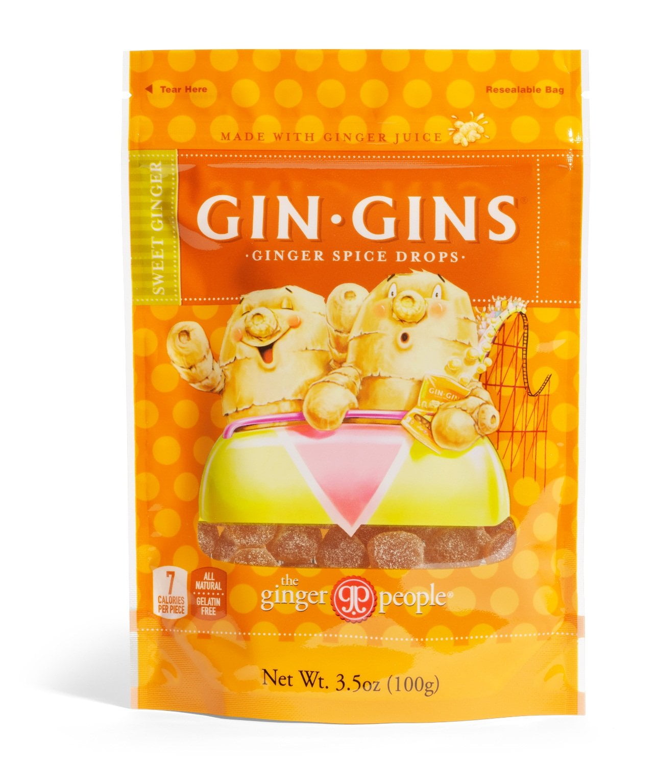 Ginger People Gin Gins Ginger Spice Drops Sweet Ginger 3.5 oz Pack of 2