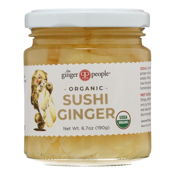 Ginger People - Organic Pickled Sushi Ginger for Culinary Delights - 6.7 OZ, Case of 12