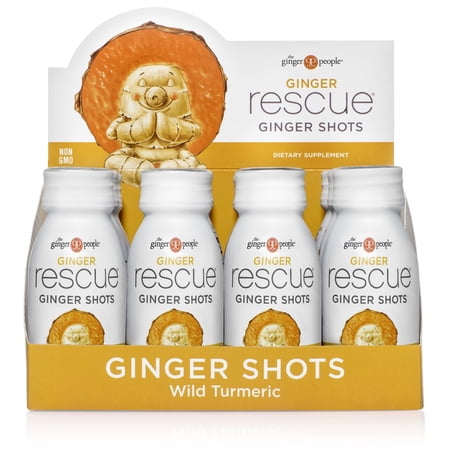 Ginger Rescue Shots By The Ginger People – Immunity Boosting, Caffeine Free Energy, Digestive Heath, Wild Turmeric Flavor, 2 Fl Oz (Pack Of 12)