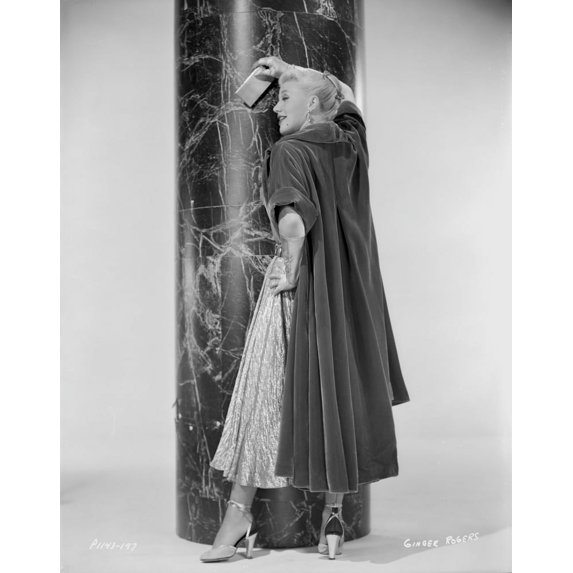Ginger Rogers Posed wearing Black Coat Photo Print (24 x 30)