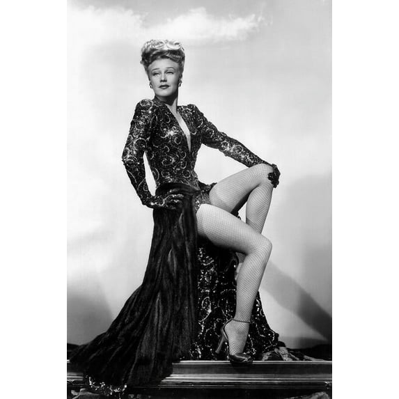 Ginger Rogers in Lady in the Dark leggy dramatic pose in shiny gown 24x36 Poster