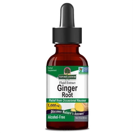 Nature's Answer Ginger Root Extract Liquid, Digestive & Stomach Support , Gluten-free, Non GMO, Alcohol free Herbal Health Supplement, 1 Fl Oz