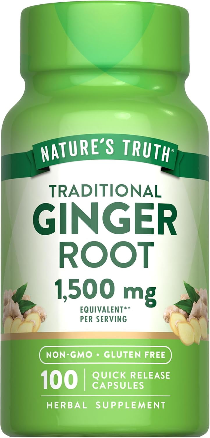 Ginger Root Capsules | 1500 mg | 100 Count | From Ginger Root Extract | by Nature's Truth