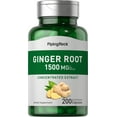 thumbnail image 1 of Ginger Root Capsules 1500mg | 200 Count |  Ginger Root Extract Supplement | Non-GMO, Gluten Free | by Piping Rock, 1 of 7